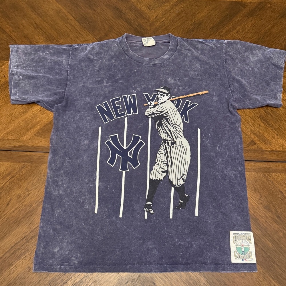 Vintage‎ New York Yankees Cooperstown Collection Acid Wash Shirt Purple XL MLB